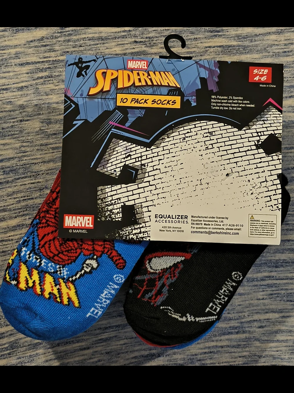 Marvel Spider-Man Boys' Red & Blue Multicolors Ankle Socks - 10 Pair